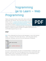 Which Programming Language To Learn - Web Programming