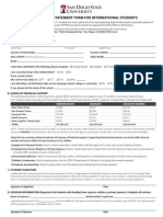 2015 Financial Statement Form For International Students: Family Name First Name Middle Name