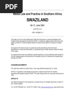 Media Law and Practice in Swaziland 2001 - Article 19