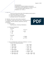 LP On Addition and Subtraction of Rational Algebraic Expressions