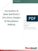 Microfinance in India and Porters Five Forces Analysis