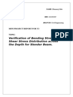 Verification of Bending Stress and Shear Stress Distribution Across The Depth For Slender Beam