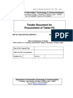 Tender Document For Procurement of Tablet PC: Department of Information Technology & Communications