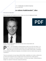 Binde-Ya No Existen Los Valores Tradicionales - , Dice Jérôme Bindé - 14.03.2007 - Lanacion