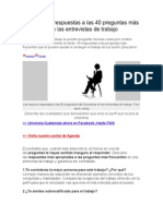 Las Mejores Respuestas A Las 40 Preguntas en Las Entrevistas de TrabaJO