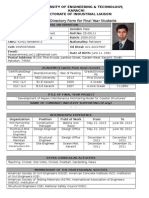 Graduate Directory Form For Final Year Students