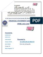 Financial Statement Analysis FWBL