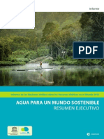 Informe de Las Naciones Unidas Sobre Los Recursos Hídricos en El Mundo 2015