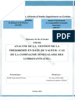 Analyse de La Gestion de Trésorerie en Dat de Valeur