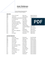 Resume For Andy Christensen (Directing)