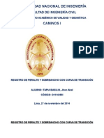 Registro de Peralte y Sobreancho Con Curva de Transicion