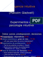 Inteligencia Intuitiva. Experimentos en Psicologia Intuitiva Malcolm Gladwell