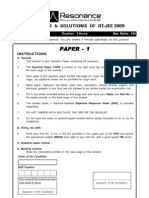 IIT JEE 2009 Paper-1 Questions and Solutions