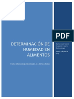 Práctica de Determinación de Humedad en Alimentos