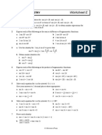 Worksheet E: Rigonometry