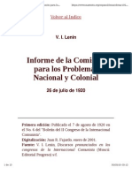 Informe de La Comisión para Los Problemas Nacional y Colonial