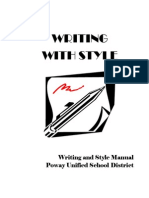 Writing With Style: Writing and Style Manual Poway Unified School District