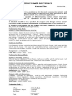 Course Plan Ee3007 Power Electronics