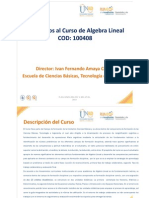 Presentacion Del Curso Algebra Lineal