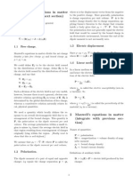 1 Maxwell's Equations in Matter (Integrate With Next Section)