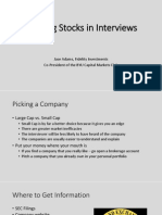 Pitching Stocks in Interviews