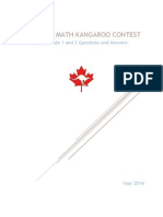 Canadian Math Kangaroo Contest: 2014 Grade 1 and 2 Questions and Answers