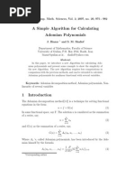 A Simple Algorithm For Calculating Adomian Polynomials: Int. J. Contemp. Math. Sciences, Vol. 2, 2007, No. 20, 975 - 982