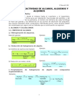 Sintesis y Reactividad de Alcanos Alquenos y Alquinos