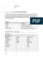 Health History Questionnaire