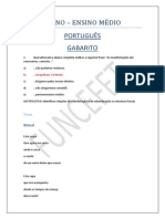 Prova de Português - 2º Ano Médio GABARITO PDF