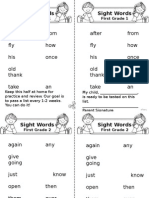 Dolch Sight Words First Grade Lists