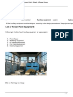 1760 Power Plant House Equipment List