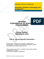 INFS1609 Fundamental of Business Programming S22012