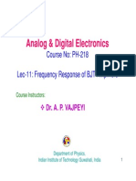 Frequency Response of BJT Amplifiers