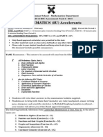 MATHEMATICS (2U) Accelerants: Knox Grammar School - Mathematics Department YEAR 12 HSC Assessment Task 2 - 2015