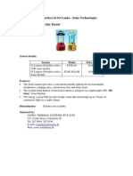 Renewable Energy Practices in Sri Lanka Solar PV Technologies