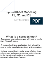 p1, m1 and d1 Spreadsheet Modelling