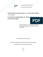 Relatório de Estágio-Mónica Rosário - A Promoção de Aprendizagens de Primeiros Socorros No 1.º Ciclo Do Ensino Básico Relatório