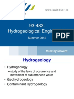 93-482: Hydrogeological Engineering: Summer 2012