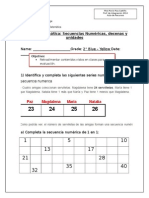 Guía de Matemática Secuencias, Unidades, Decenas