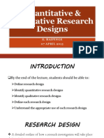 Quantitative & Qualitative Research Designs