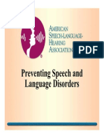 Preventing Speech and Language Disorders