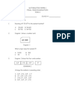 Mathematics Paper 1 Final Year Examination Year 4 NAME: - CLASS 4: - Answer All The Questions