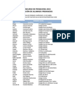 Ganadores Del XIX Concurso de Matemáticas