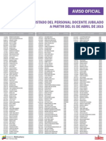 Personal Docente Jubilado Abril 2015