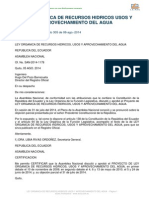 Ley Organica de Recursos Hidricos Usos y Aprovechamiento Del Agua