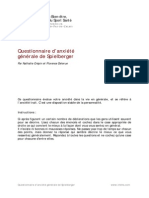 Questionnaire Anxiete Generale Spielberger