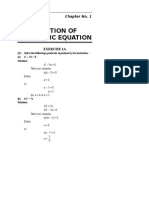 Math o Level Solution of Quadratic Equation