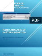 Ratio Analysis of Eastern Bank LTD.: Bus 635 (Managerial Finance)