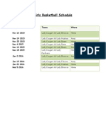 Basketball Schedule